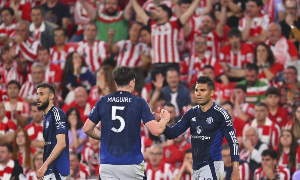 Fudbaleri Mančester junajteda na utakmici protiv Atletik Bilbaa (Foto: Beta/AP)